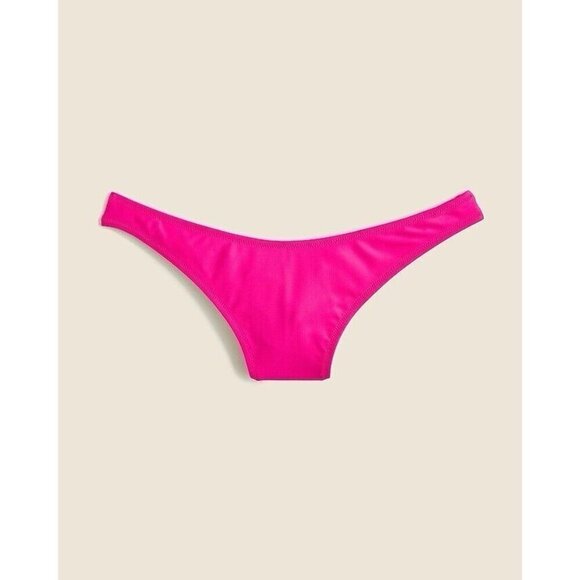 J Crew Womens Heritage 1989 Bikini Bottom Sz Small Radiant Fuchsia High Leg - Picture 1 of 3